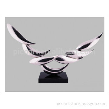 Modern abstract fly fish stainless steel sculpture